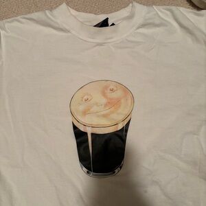 Guinness White Tee Vintage with Black Label Logo
